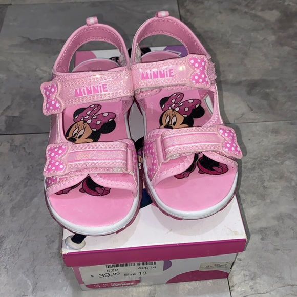 Light up Minnie Mouse Disney sandals brand new toddler little girl size 13c - Picture 1 of 8